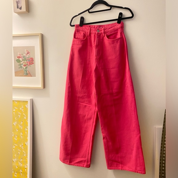 COS Hot Pink Wide Leg Jean 25 - Picture 3 of 4